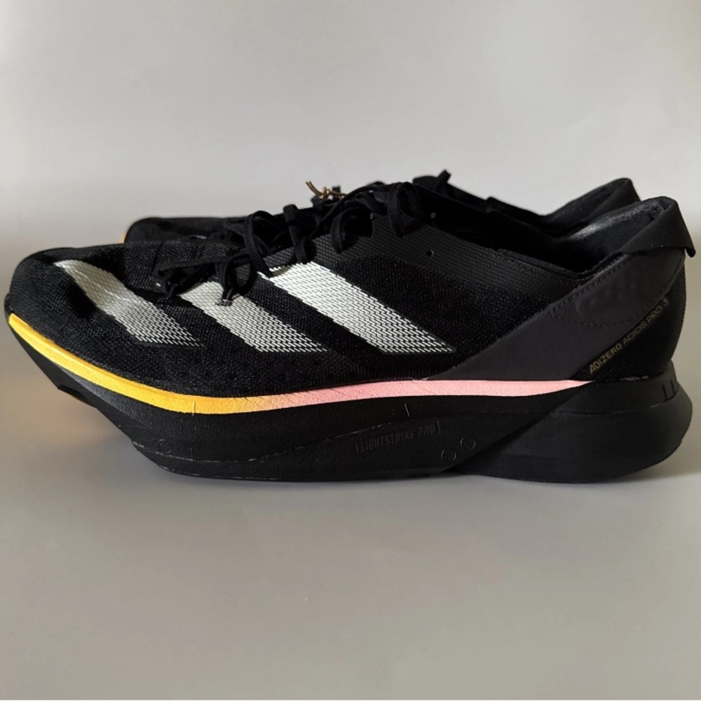 adidas Adizero Adios Pro 3 M Core Black Zero Metallic Men Running IG6439 Size 10 - Picture 4 of 9